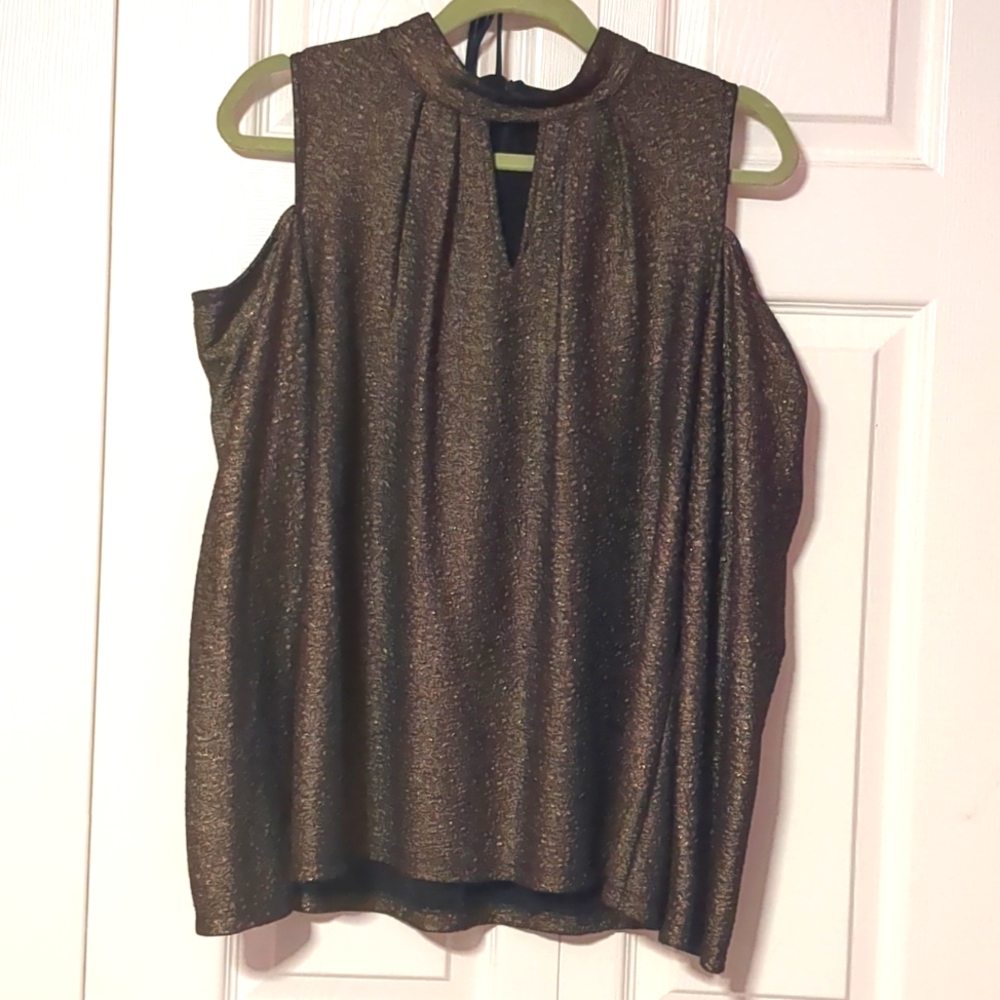 Cold shoulder long sleeve blouse